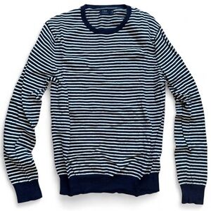 J. Crew Striped Navy and Cream harbor cotton maritime French Sweater
